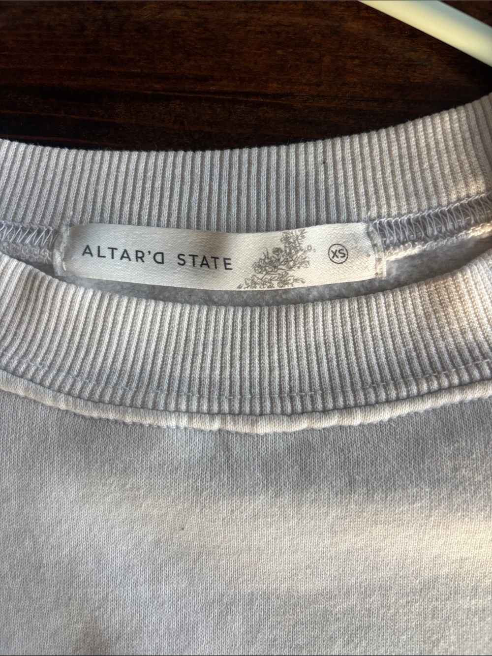 Altar'd State White Crewneck with Light Blue 'Outerbanks' Graphic - Picture 2 of 7